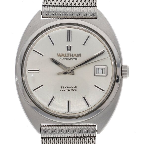 WATCH WALTHAM Newport Silver SS AT - Picture 1 of 6